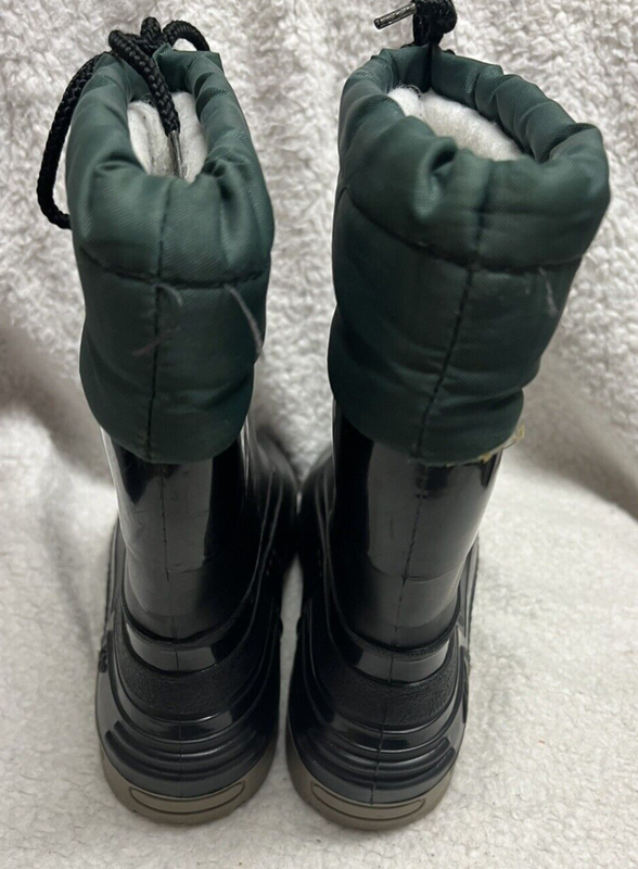 MAPLE LEAF BOY'S BLACK WINTER SNOW BOOTS REMOVABLE LINER NYLON/RUBBER SIZE6