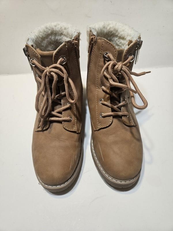 Marc Fisher Girls Sz 5 Jade Lace Zip Boots Cognac Color Little Big Kid EUC 9575☆