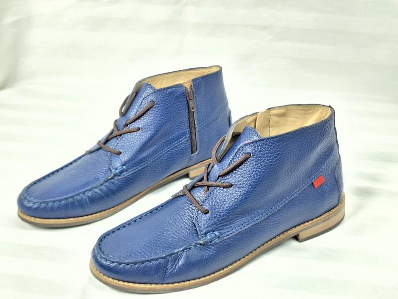 Marc Joseph New York Girls Lincoln Ankle Booties Leather Blue Lace Up Size 5