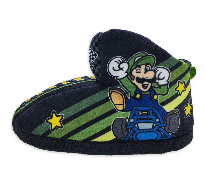 MARIO KART SUPER MARIO Plush Boot Racing Slippers Boys Sz 11-12 13-1 2-3 Or 4-5