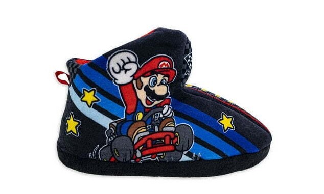 MARIO KART SUPER MARIO Plush Boot Racing Slippers Boys Sz 11-12 13-1 2-3 Or 4-5