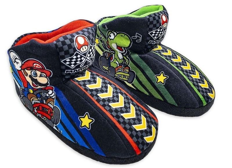 MARIO KART SUPER MARIO Plush Boot Racing Slippers Boys Sz 11-12 13-1 2-3 or 4-5