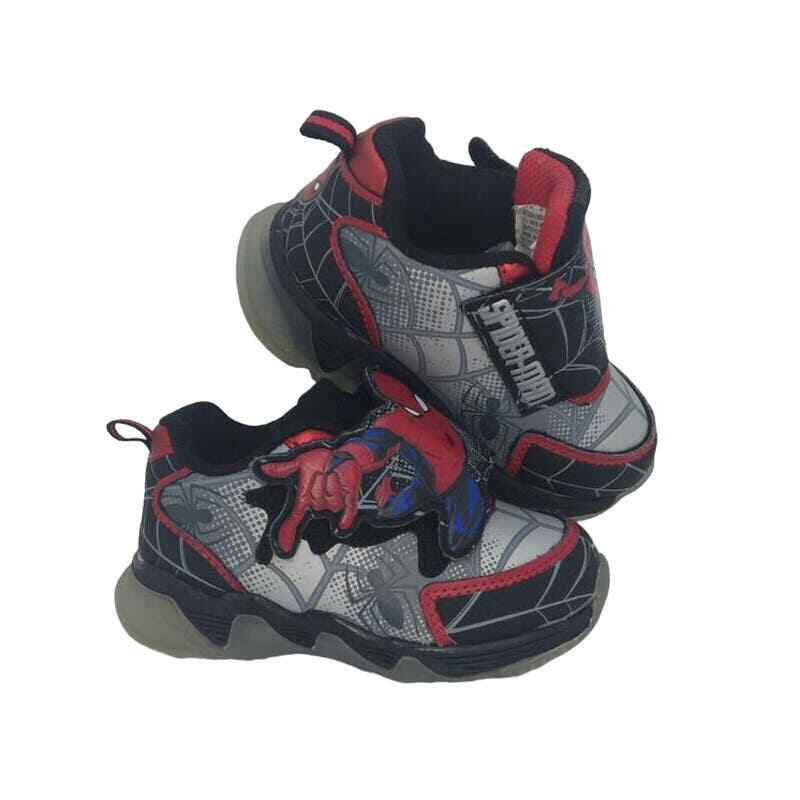 Marvel Spiderman Toddle Boys Pre-owned Light Up Graphic Sneakers - sz. 7T