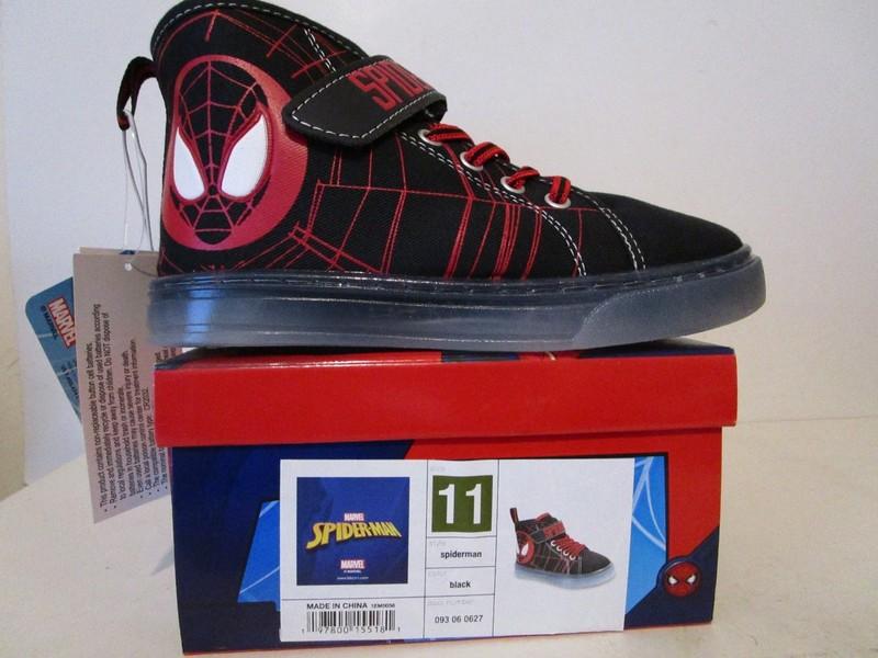 Marvel Toddler Boys Spider-Man Lighted Hi-Top Fashion School Sneakers Size 11