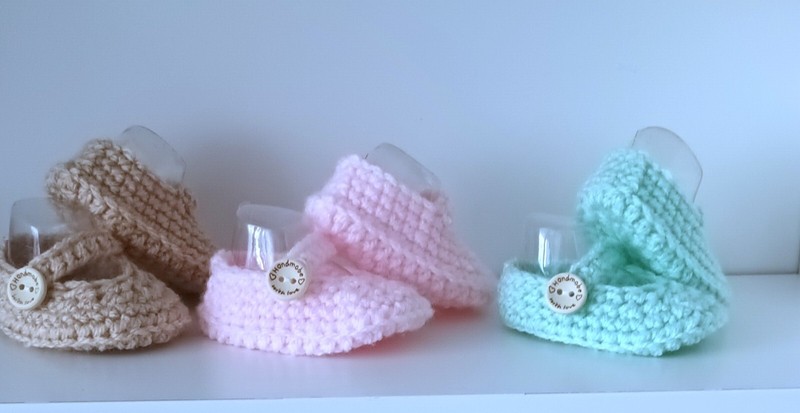 MARY JANES BABY CROCHET HANDMADE SHOES FLATS BALLERINAS BEIGE LIGHT PINK MINT