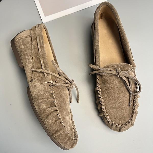 Massimo Dutti Women's Brown Leather Loafers Slip On Soft Sole Casual Comfort