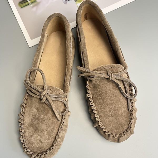 Massimo Dutti Women's Brown Leather Loafers Slip On Soft Sole Casual Comfort