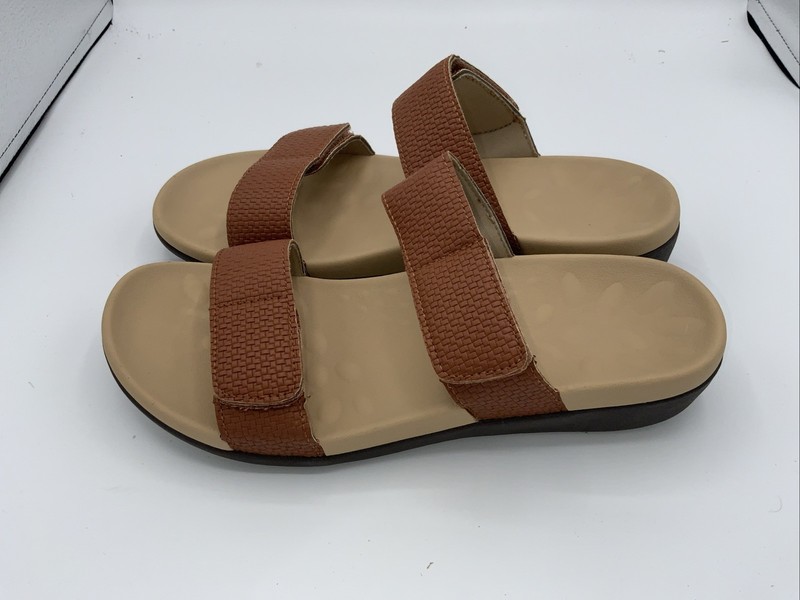 MEGNYA Womens Orthopedic Sandals Brown Slides Size 9.5