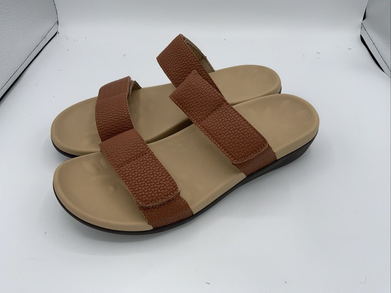 MEGNYA Womens Orthopedic Sandals Brown Slides Size 9.5