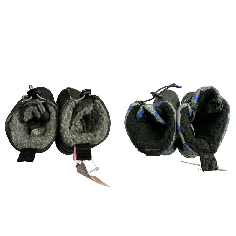 Member's Mark Boy's Toggle Closure Faux Fur Lined Winter Snow Boots (Black/Grey