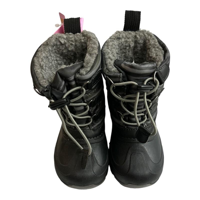 Member's Mark Boy's Toggle Closure Faux Fur Lined Winter Snow Boots (Black/Grey