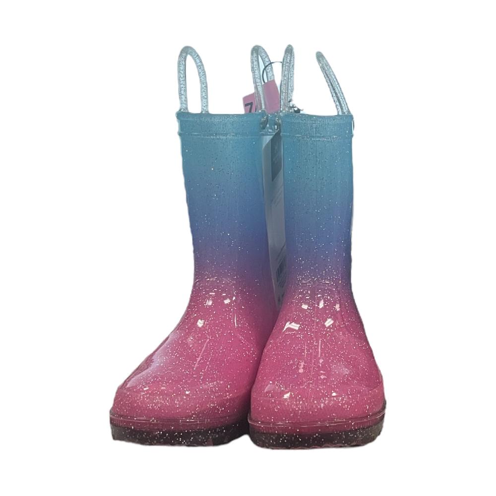 Member's Mark Girl's Easy Pull On Side Handles Light Up Bottom Rain Boot