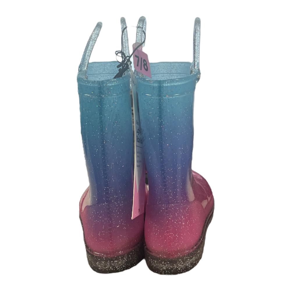 Member's Mark Girl's Easy Pull On Side Handles Light Up Bottom Rain Boot