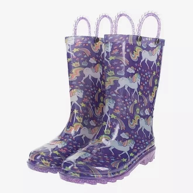 Member's Mark Girls Light Up Rain Boot Size 11-12 Unicorn