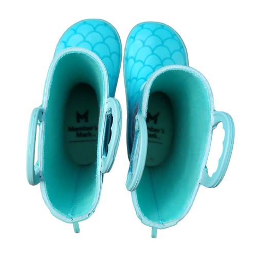 Members Mark Girl's Waterproof Easy Pull-On With Side Loops Rubber Rain Boots