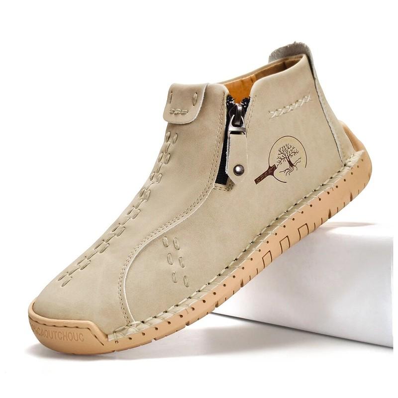 Men Ankle Boots Zipper Slip On Flats Comfortable Short Boot Booties Footwear