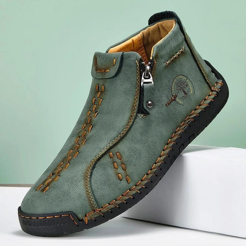Men Ankle Boots Zipper Slip On Flats Comfortable Short Boot Booties Footwear