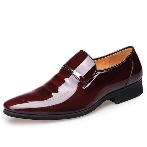 Men Casual Business Shoes Patent Leather Slip-On Flats Loafers Male Footwear