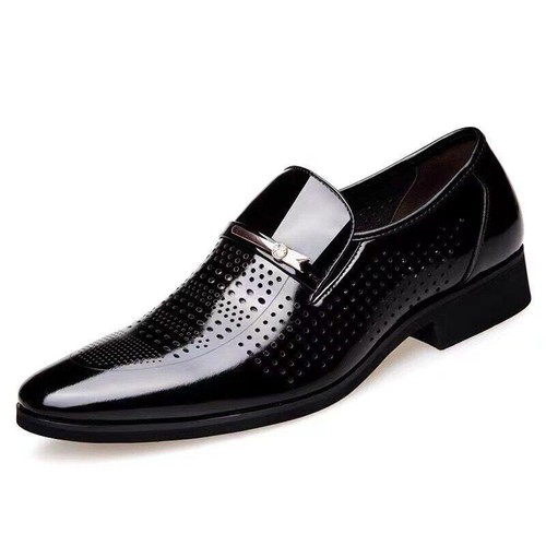 Men Casual Business Shoes Patent Leather Slip-On Flats Loafers Male Footwear