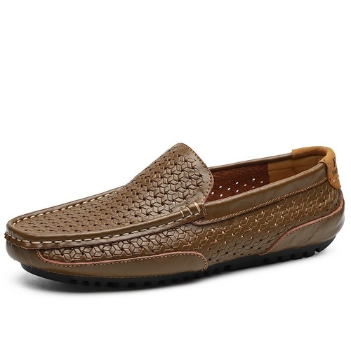 Men Casual Shoes Soft Leather Flat Breathable Slip On Loafers Moccasins