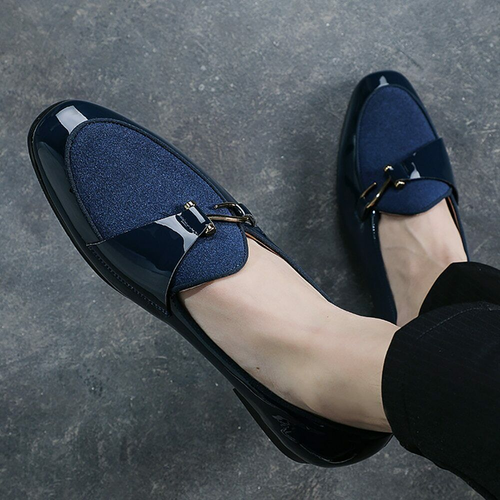 Men Leather Shoes Metal Hook Shoes Male Casual Shoes Loafers Shoes Casual Shoes