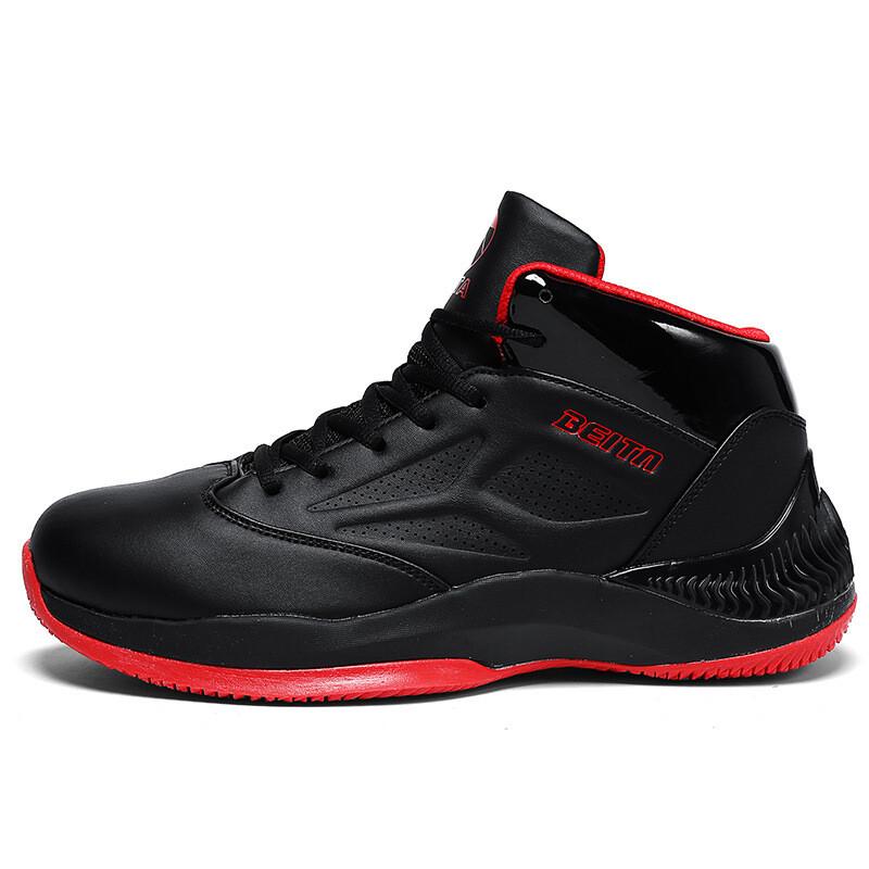 Men's Basketball Sneakers Shoes Athletic Plus Size Black & Red Running Non-slip
