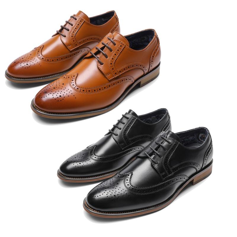 Men's Brogues Dress Oxfords Shoes Business Formal Derby Wedding Shoes Size US
