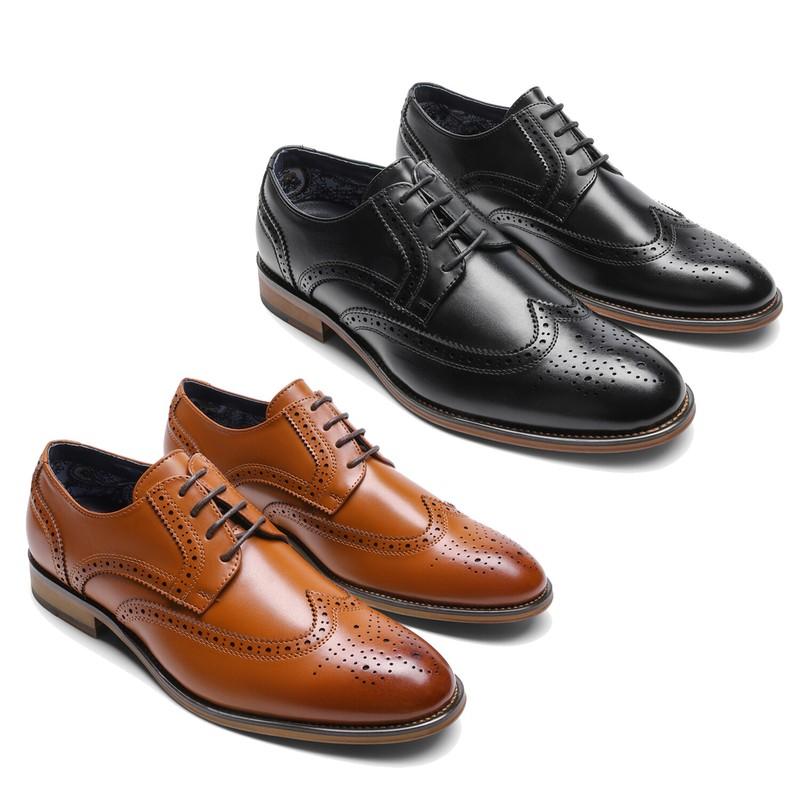 Men's Classic Oxford Shoes Lace Up Wingtip Business Leather Shoes 8-13 US Size