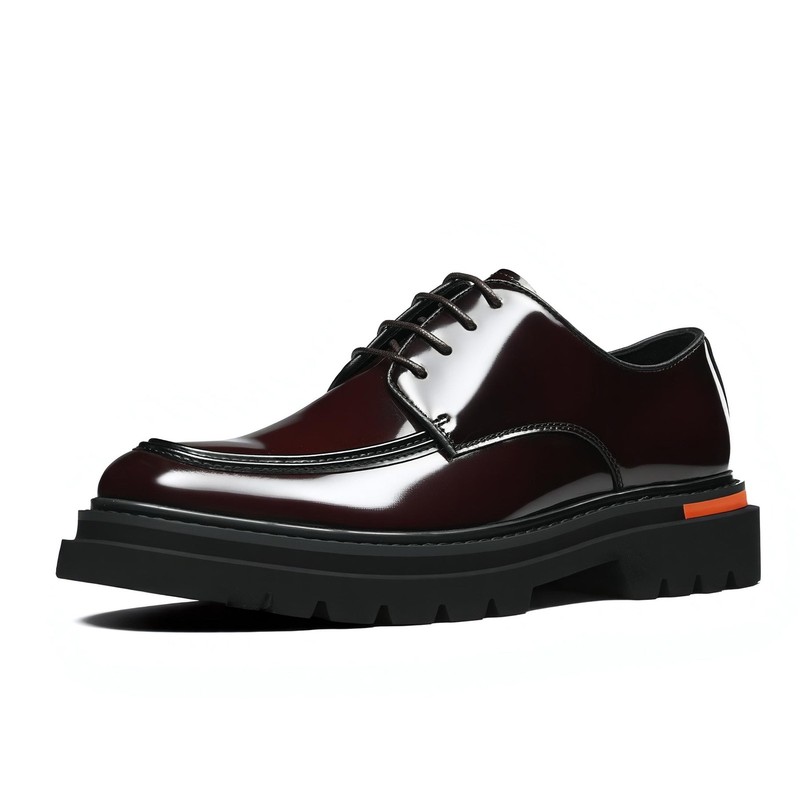 Men's Classical Derby Shoes: Luminous Grain & Supple Contour Comfort