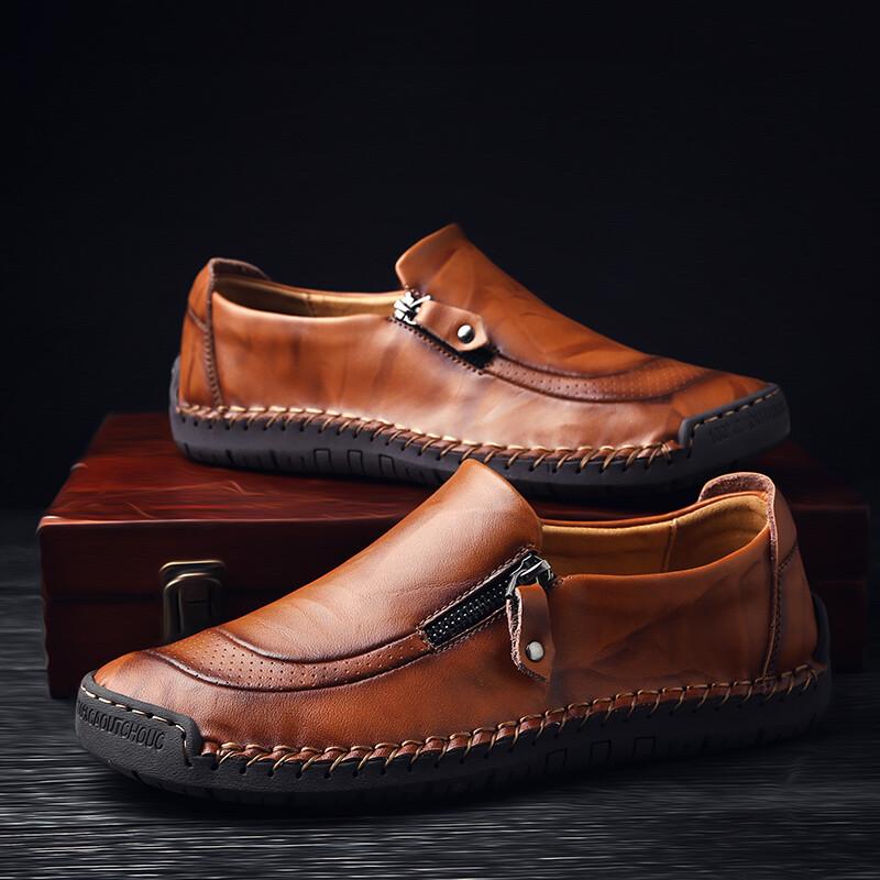 Men's Comfortable Leather Loafers Casual Breathable Driving Fashion Dress Shoes