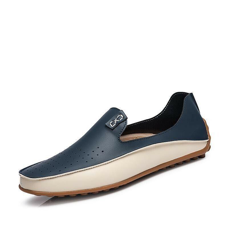 Men's Driving Shoes Loafers Pull On Round Toe Moccasins Oversize Gommino Formal