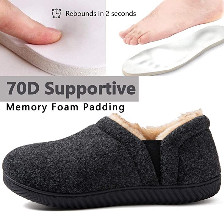 Men's Elastic Bandage Slippers Winter Bootie Memory Foam Slip On House Shoes