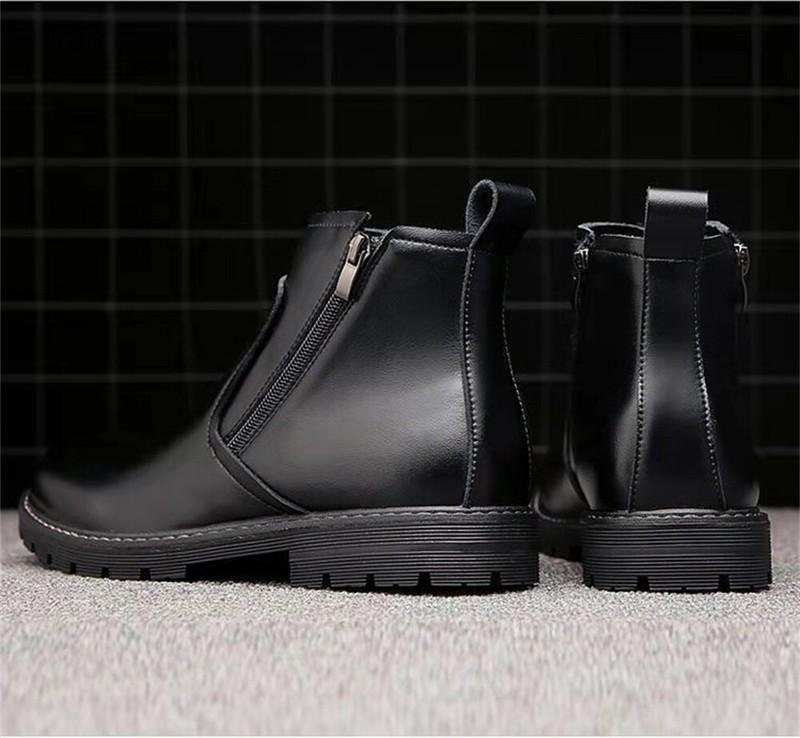 Men's Fashion Round Toe Dress Boots Business Chelsea Ankle Boots