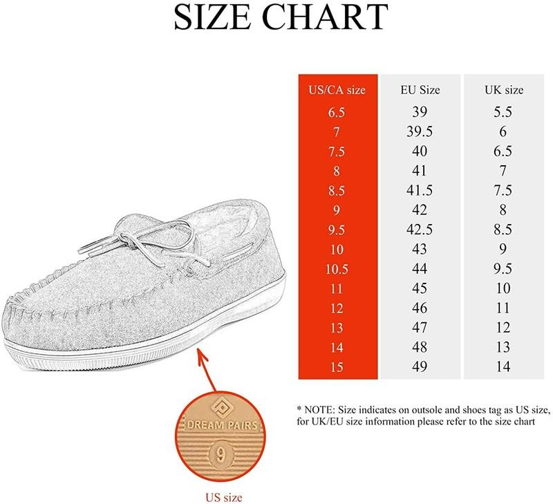 Men's Moccasin Slippers Fuzzy Plush House Shoes Indoor Outdoor Fleece Loafers