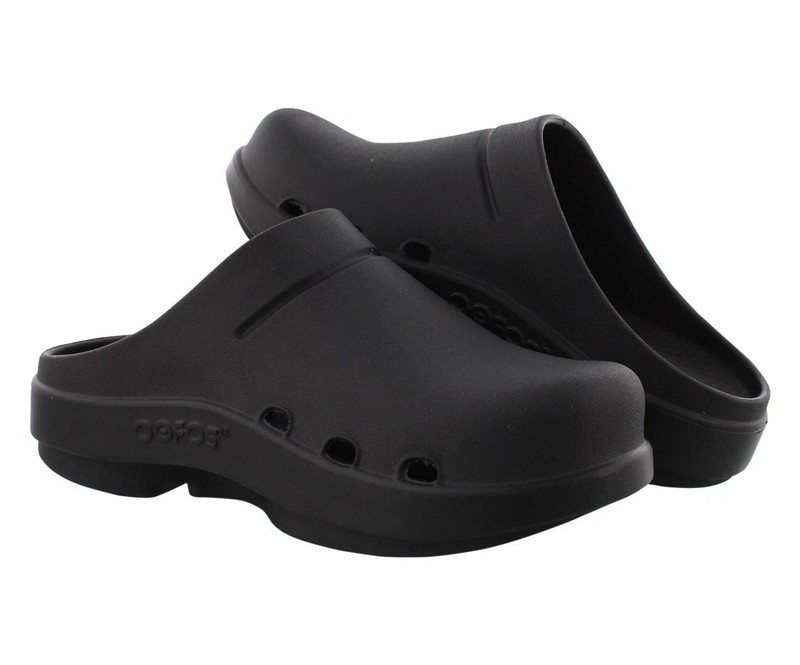 Men's OOFOS OOCLOOG Clog Unisex Everyday Work Shoes Black