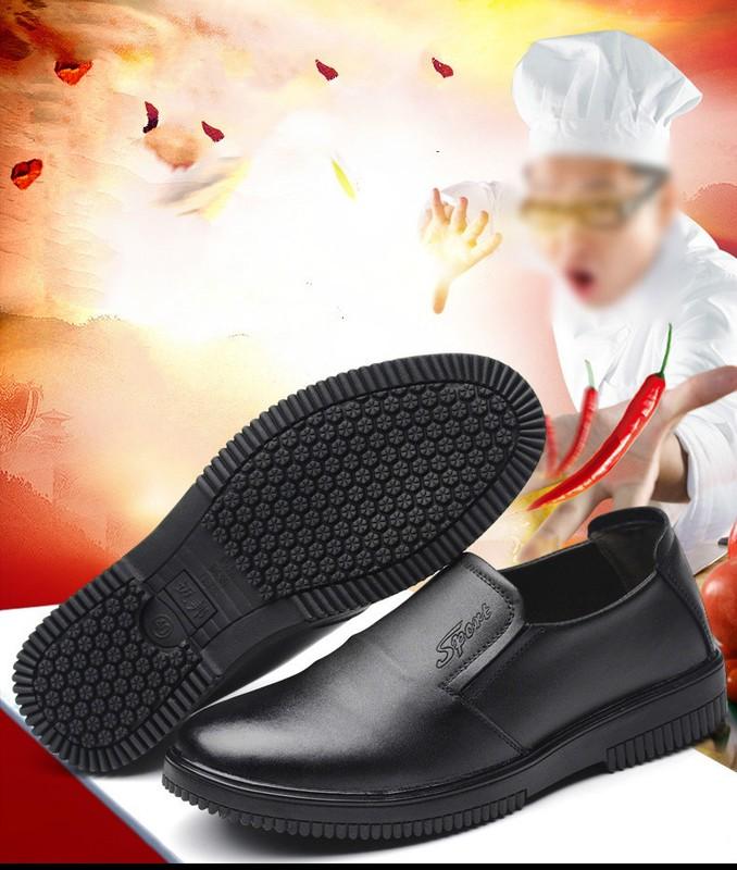 Men's Restaurant Oil Resistant Kitchen Work Shoes Loafer Slip-On Skid Non-Slip