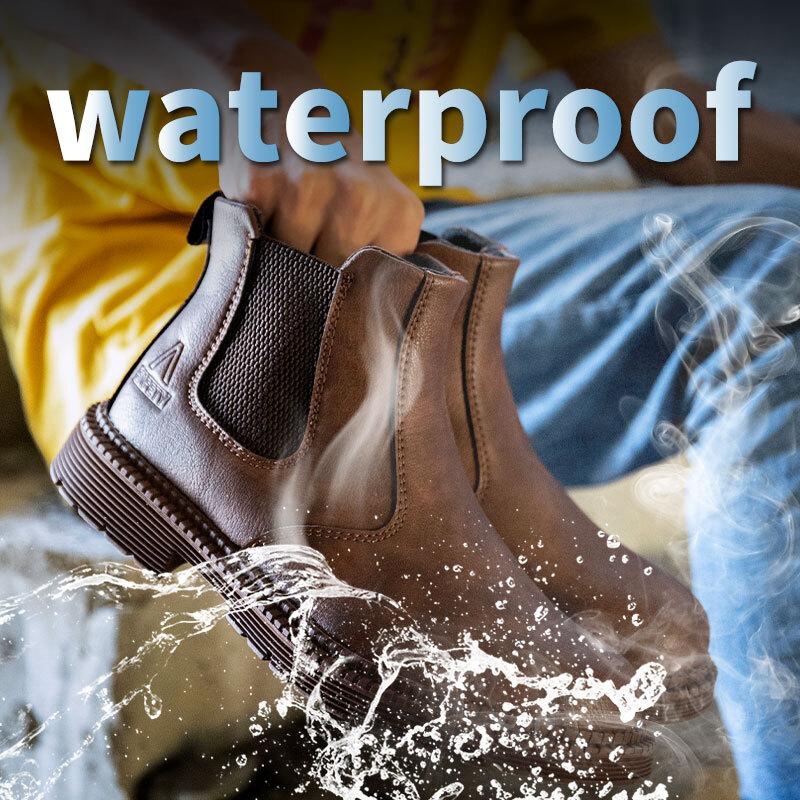 Men's Safety Construction Waterproof Steel Toe Work Boots Working Safety Boots