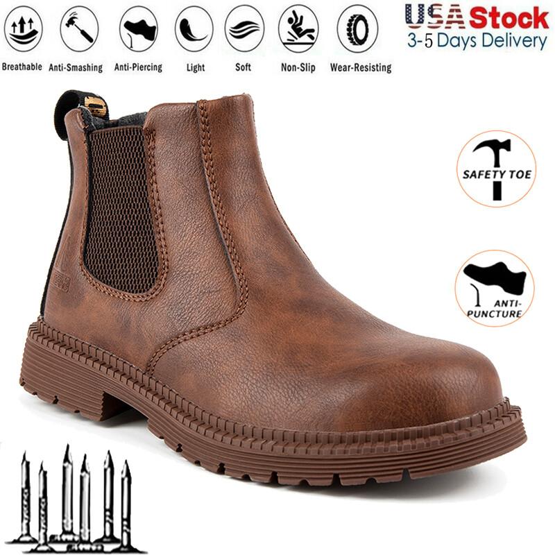 Men's Safety Construction waterproof Steel toe work boots Working Safety Boots