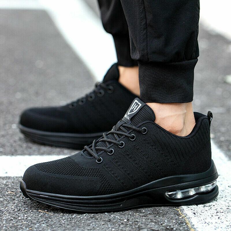 Men's Safety Shoes Steel Toe Work Boots Anti-Slip Anti-Smash Breathable Sneakers
