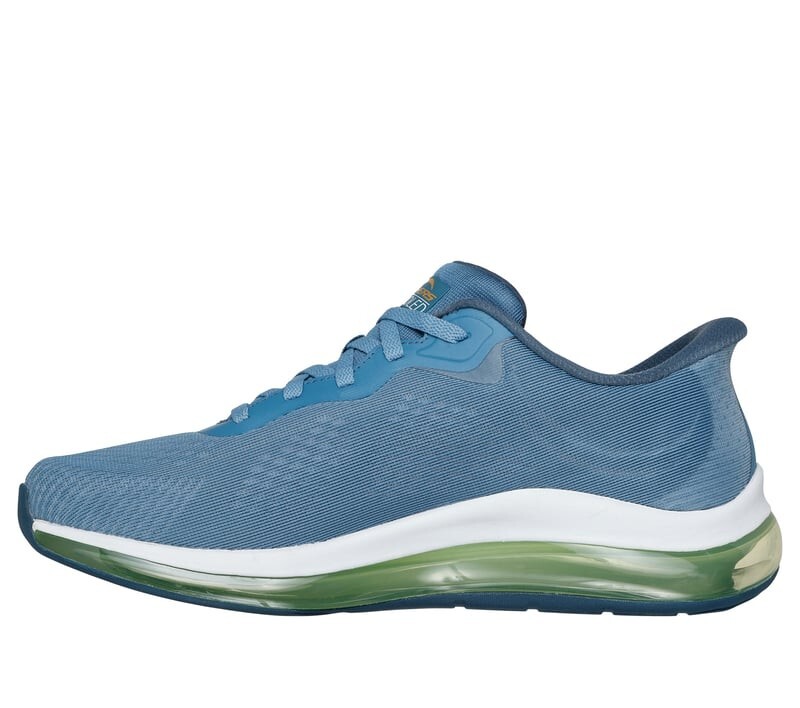 Men's Shoes Skechers Blue Lime Slip Ins Cushioned Memory Foam Air Cooled 232860
