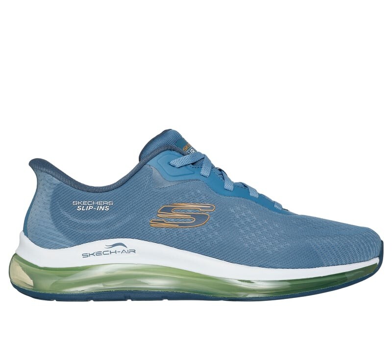 Men's Shoes Skechers Blue Lime Slip Ins Cushioned Memory foam Air cooled 232860