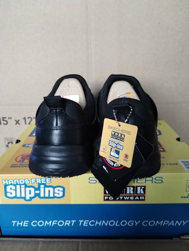 Men's Skechers Slip-Ins Memory Foam Work Wear Shoes Size 8 Black Free Shipping