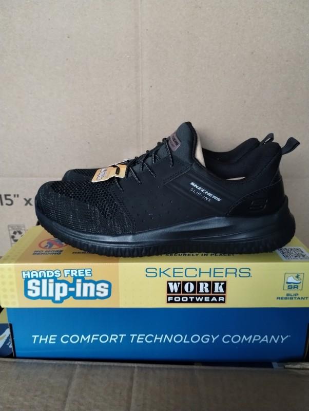 Men's Skechers Slip-Ins Memory Foam Work Wear Shoes Size 8 Black Free Shipping
