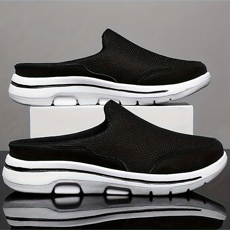 Men's Slip-on Mules Half Sneakers Casual Walking Shoes Outdoor Backless Sneakers