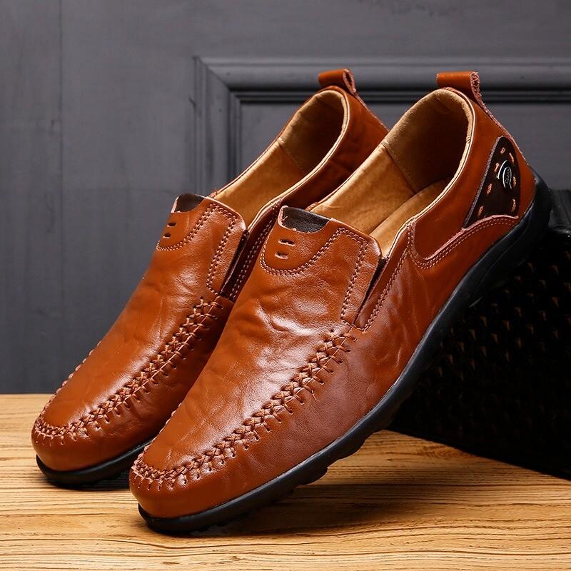 Men's Slip On Walking Driving Loafers Leather Casual Moccasins Shoes Flats Size