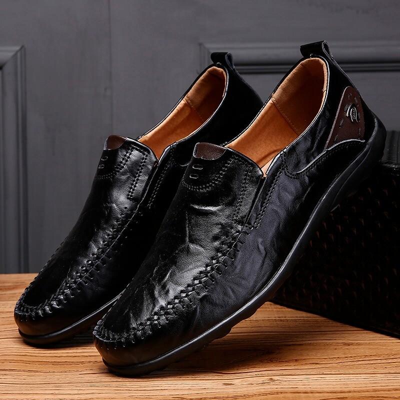 Men's Slip On Walking Driving Loafers Leather Casual Moccasins Shoes Flats Size