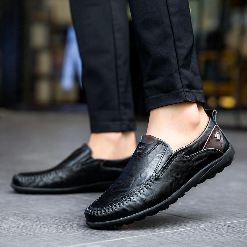 Men's Slip On Walking Driving Loafers Leather Casual Moccasins Shoes Flats Size
