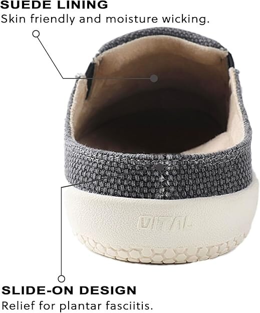 Men's Sturdy Canvas Loafer House Shoes Non-Slip Casual Slippers Indoor Outdoor