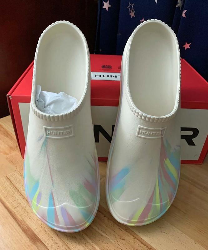 Men's Unisex HUNTER IN/OUT Algae Foam Marble Clog Shaded White Sz 12 New In Box