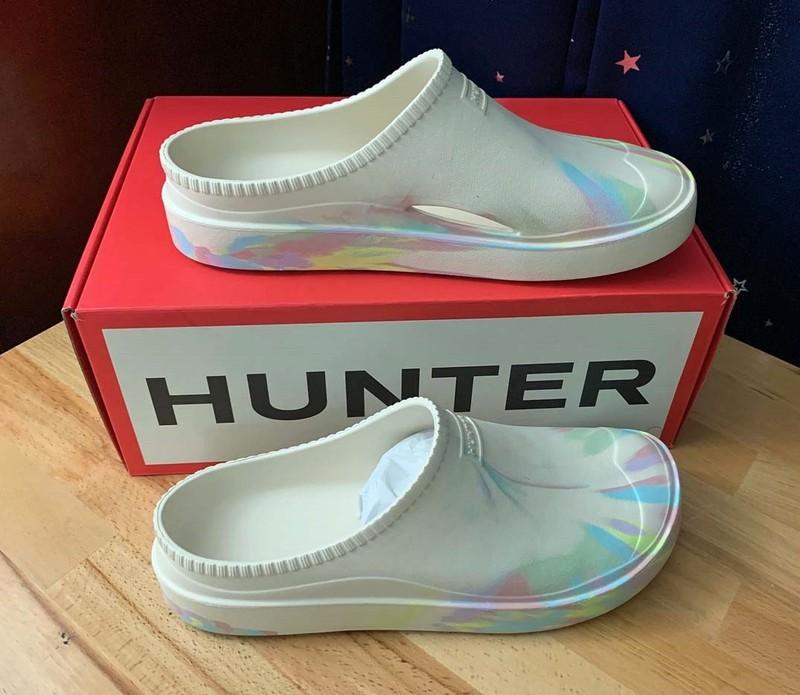 Men's Unisex HUNTER IN/OUT Algae Foam Marble Clog Shaded White Sz 12 New In Box